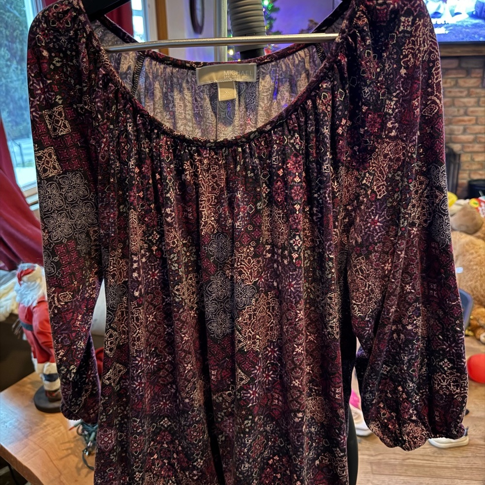 Michael Kors Purple Patterned Blouse